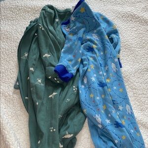 Kids Pajamas Set - Green and Blue